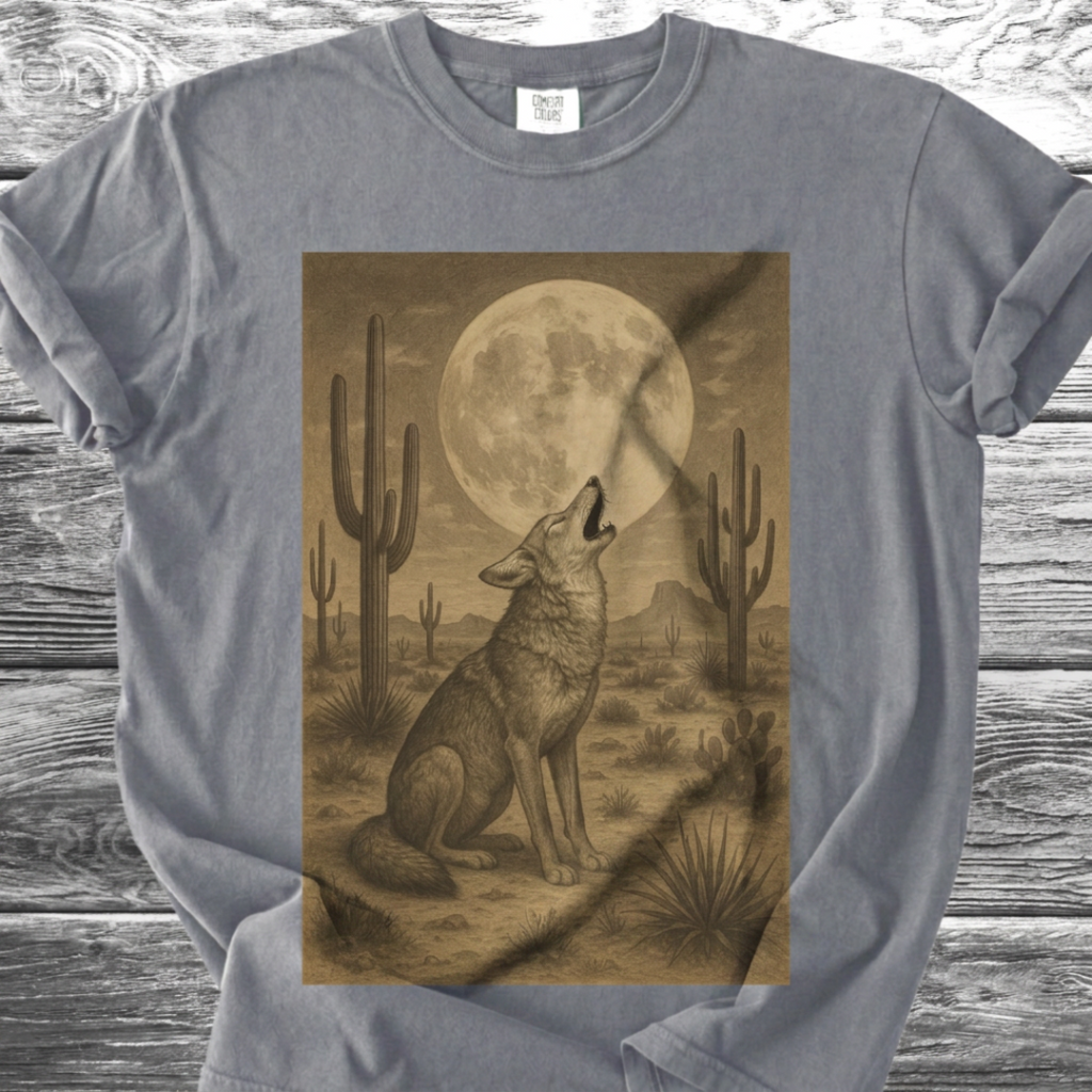Desert Coyote & Full Moon TShirt