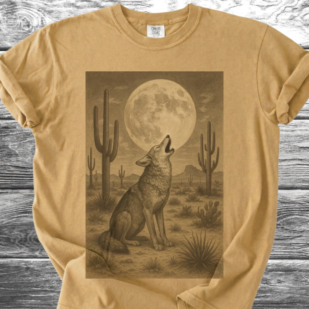 Desert Coyote & Full Moon TShirt