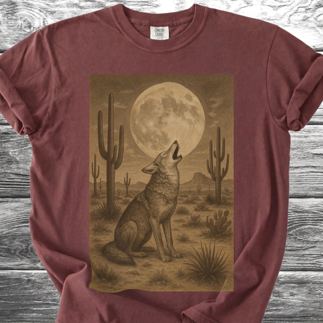 Desert Coyote & Full Moon TShirt