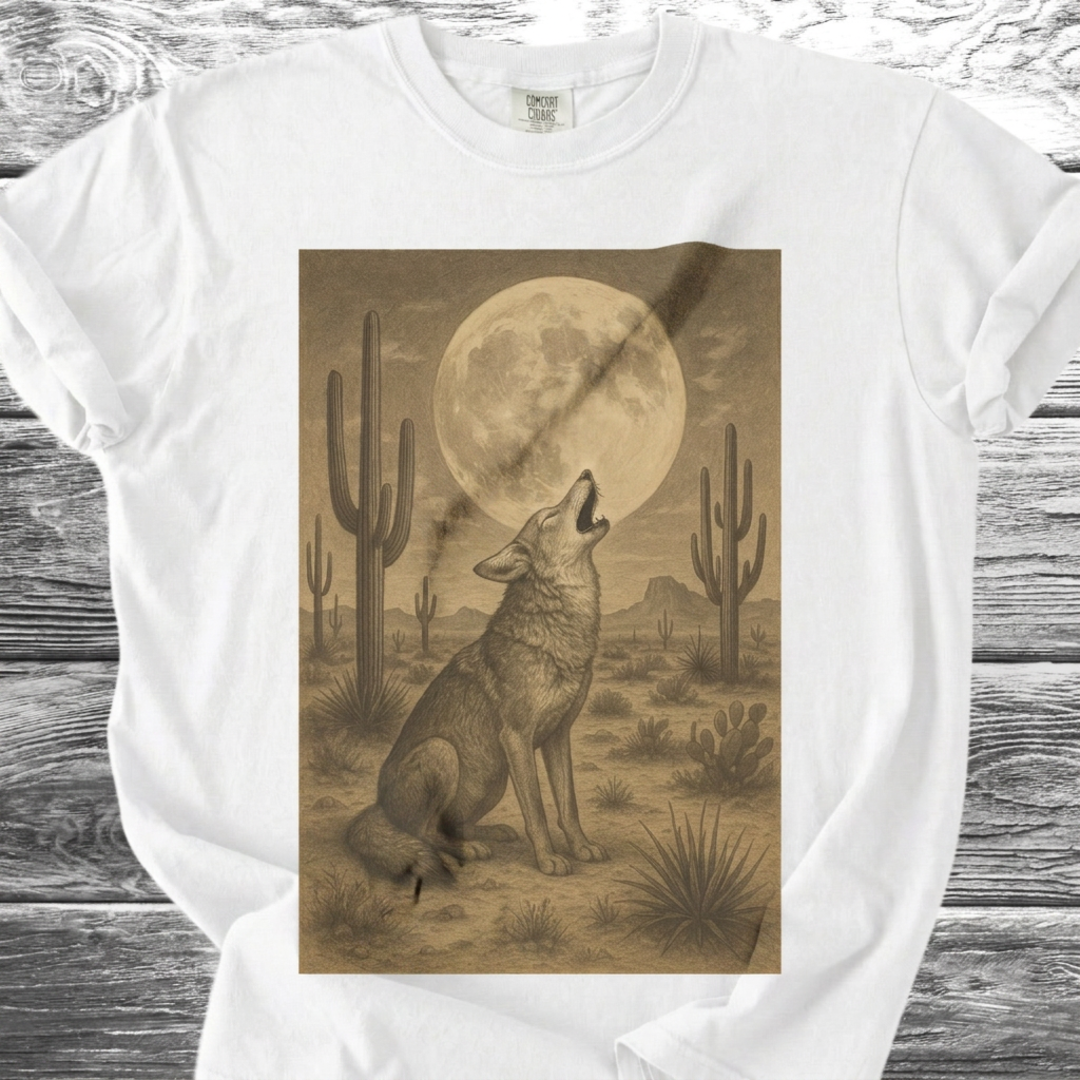 Desert Coyote & Full Moon TShirt