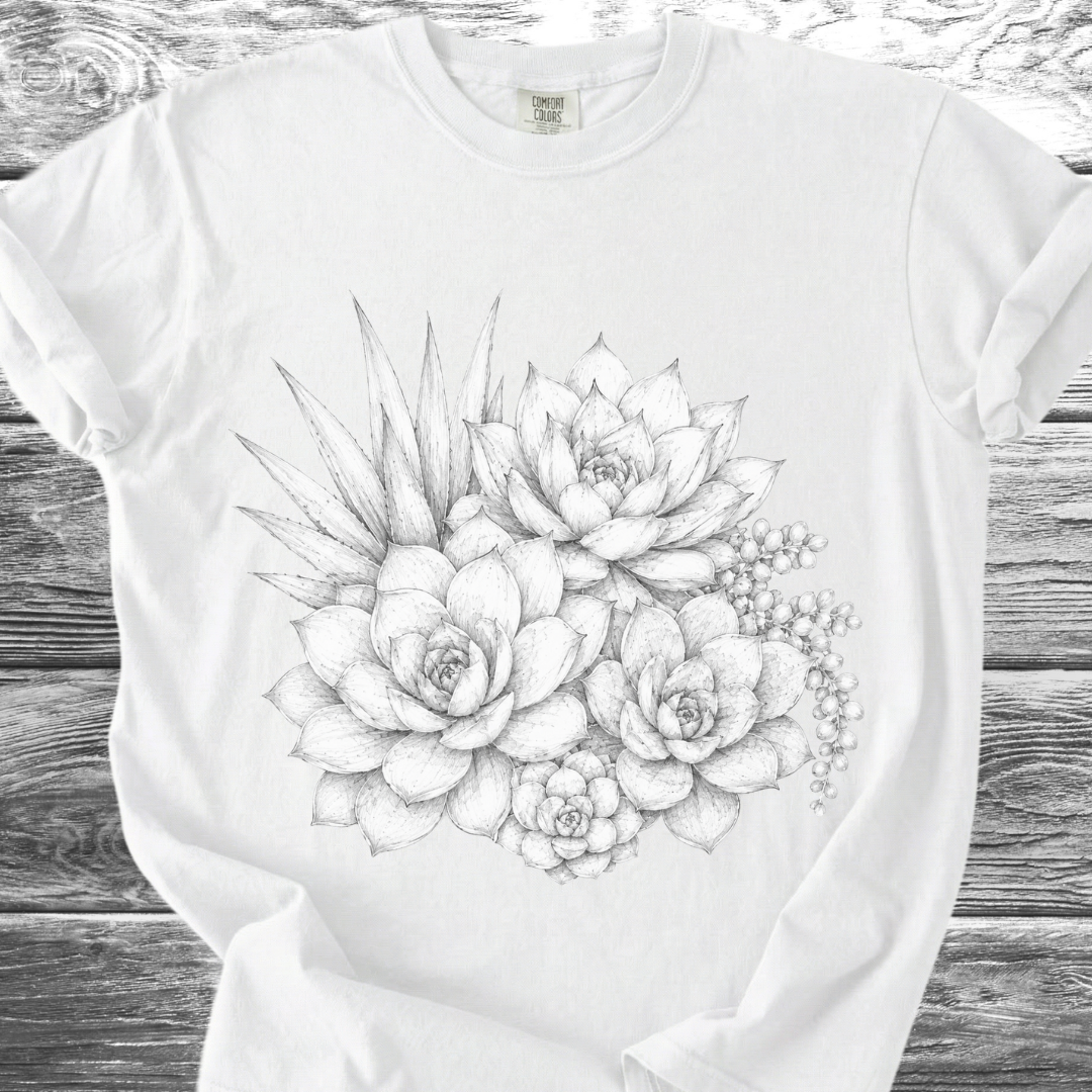 Fine Pencil Succulents TShirt