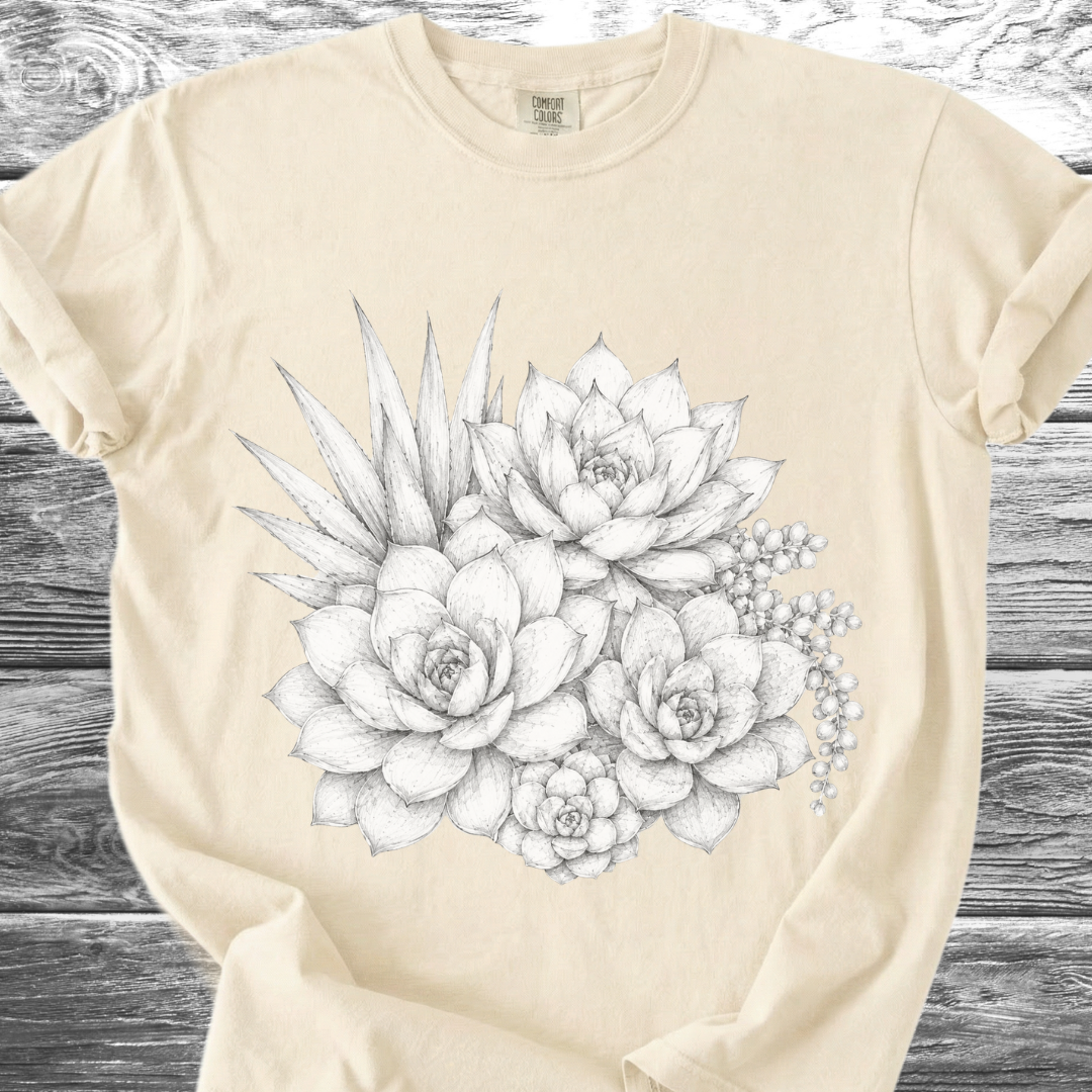 Fine Pencil Succulents TShirt