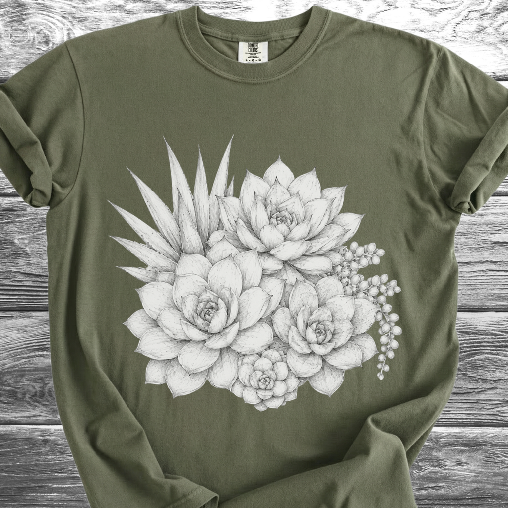 Fine Pencil Succulents TShirt