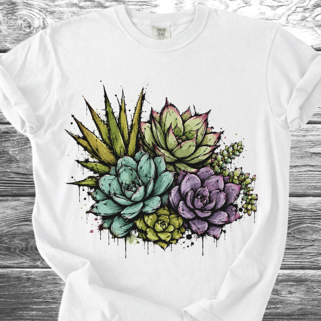 Graffiti Succulents TShirt