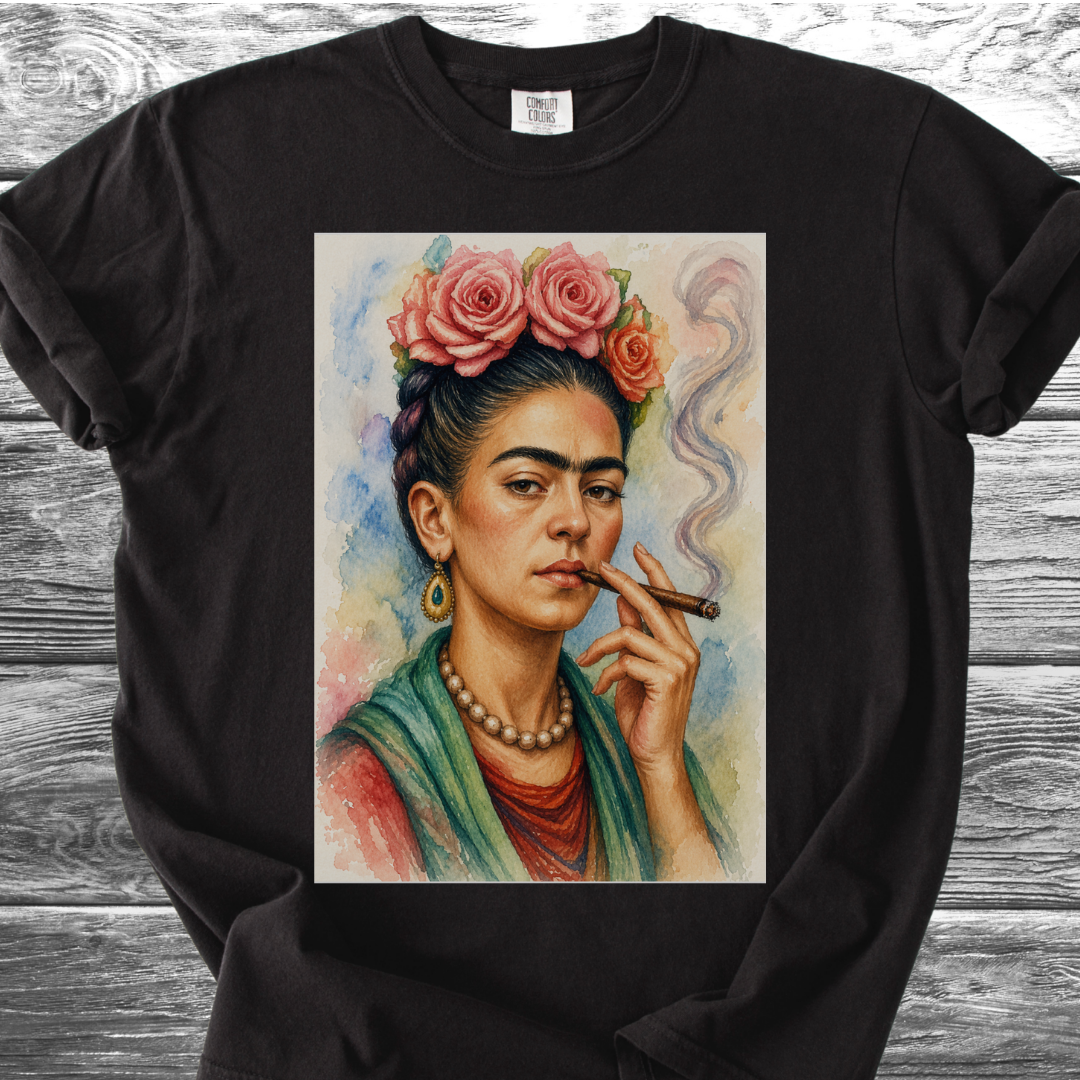 Artist & Her Cigar Watercolor TShirt