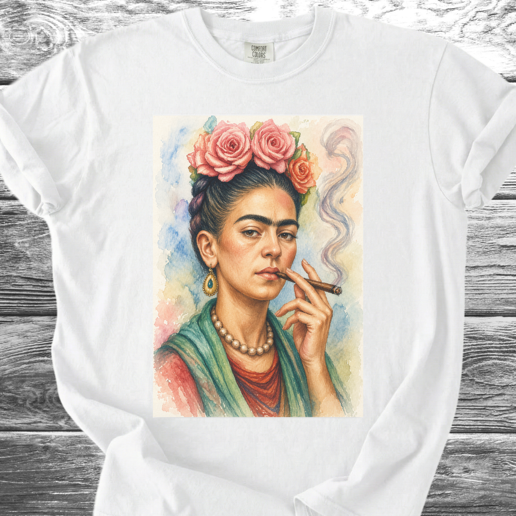 Artist & Her Cigar Watercolor TShirt