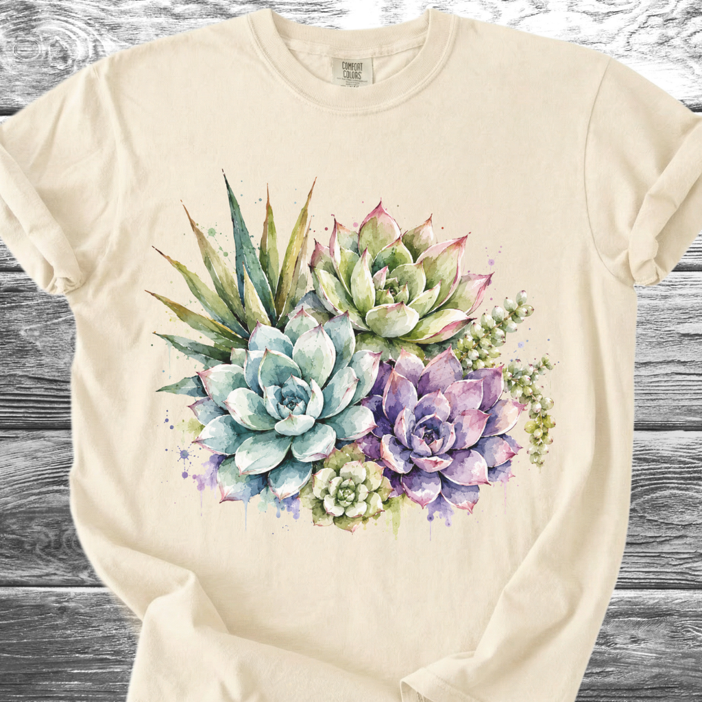 Water Color Melting Succulents TShirt