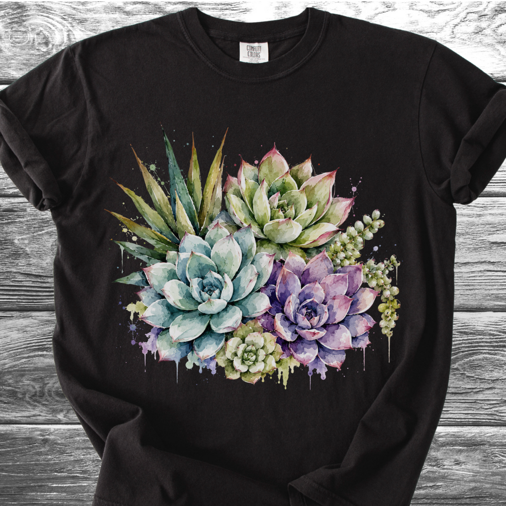 Water Color Melting Succulents TShirt