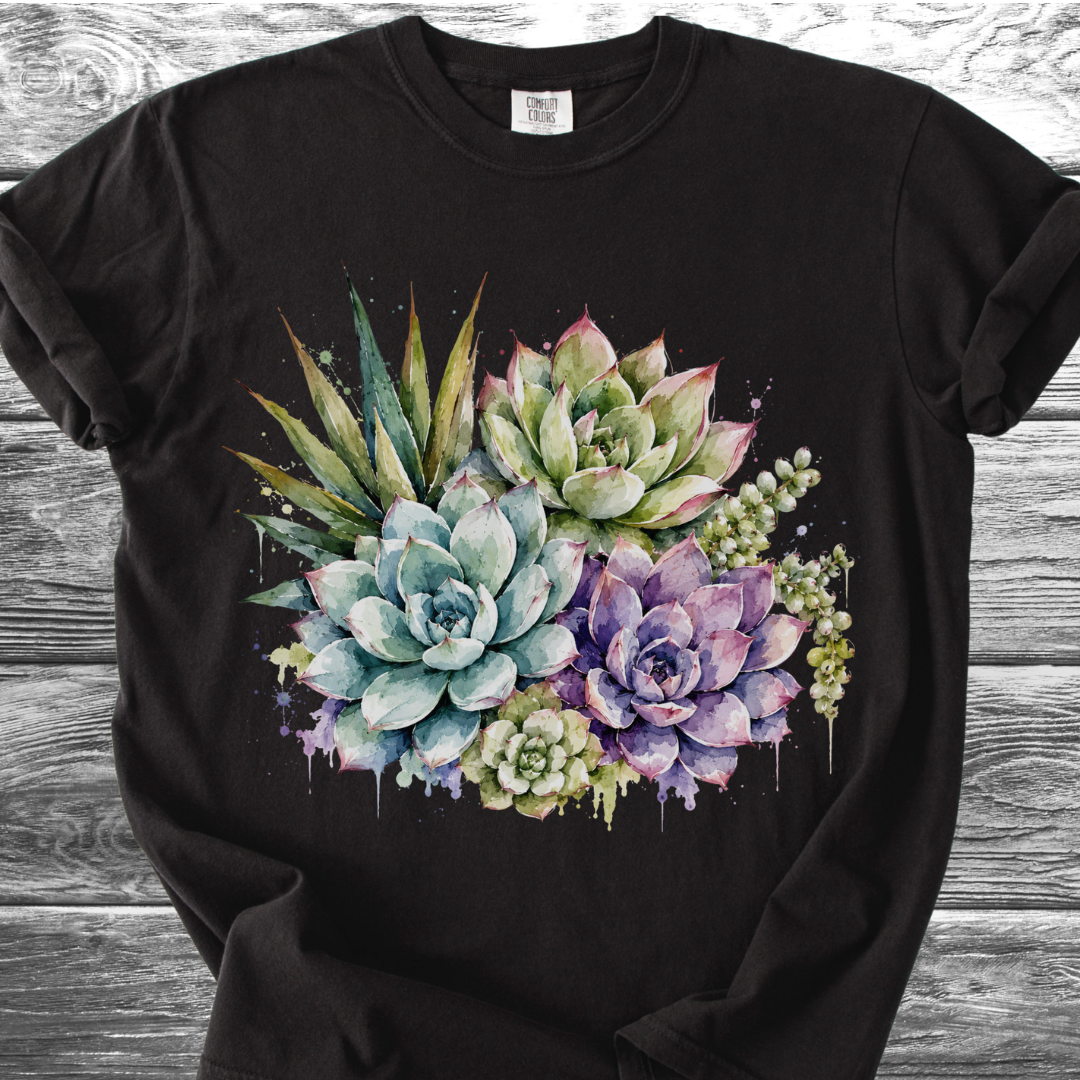 Water Color Melting Succulents TShirt