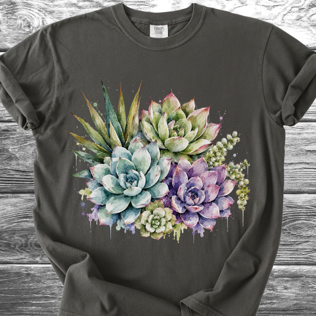 Water Color Melting Succulents TShirt
