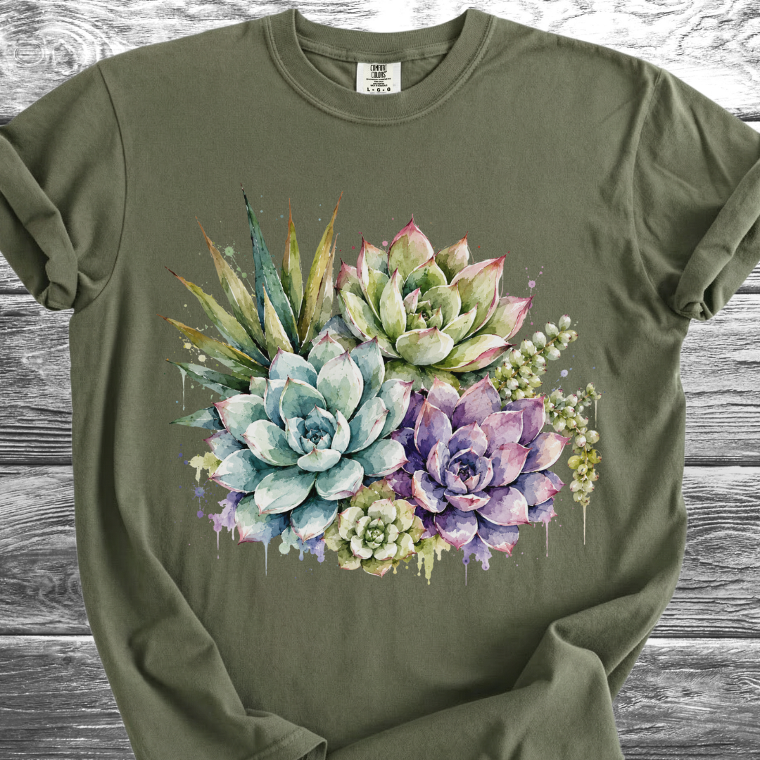 Water Color Melting Succulents TShirt