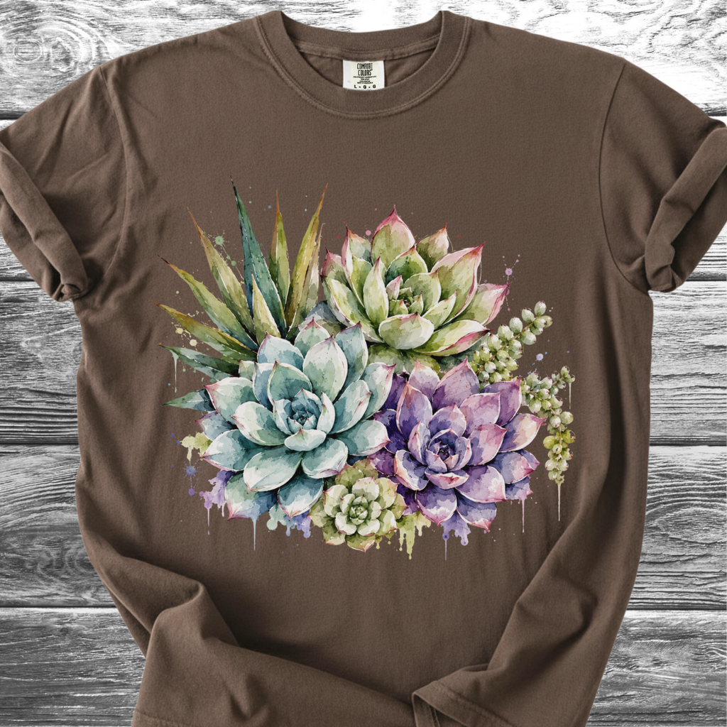 Water Color Melting Succulents TShirt