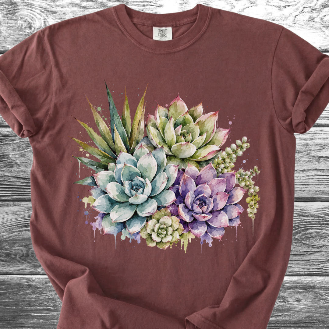 Water Color Melting Succulents TShirt