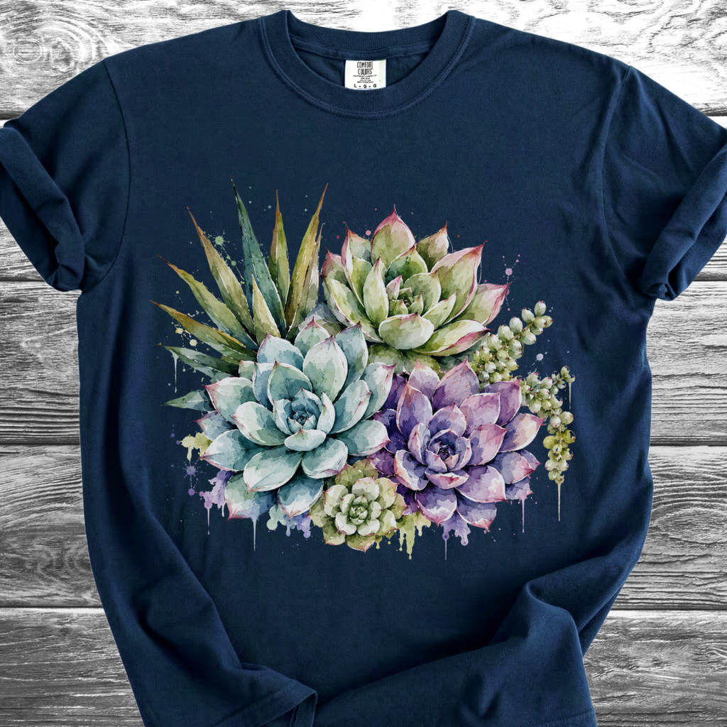 Water Color Melting Succulents TShirt