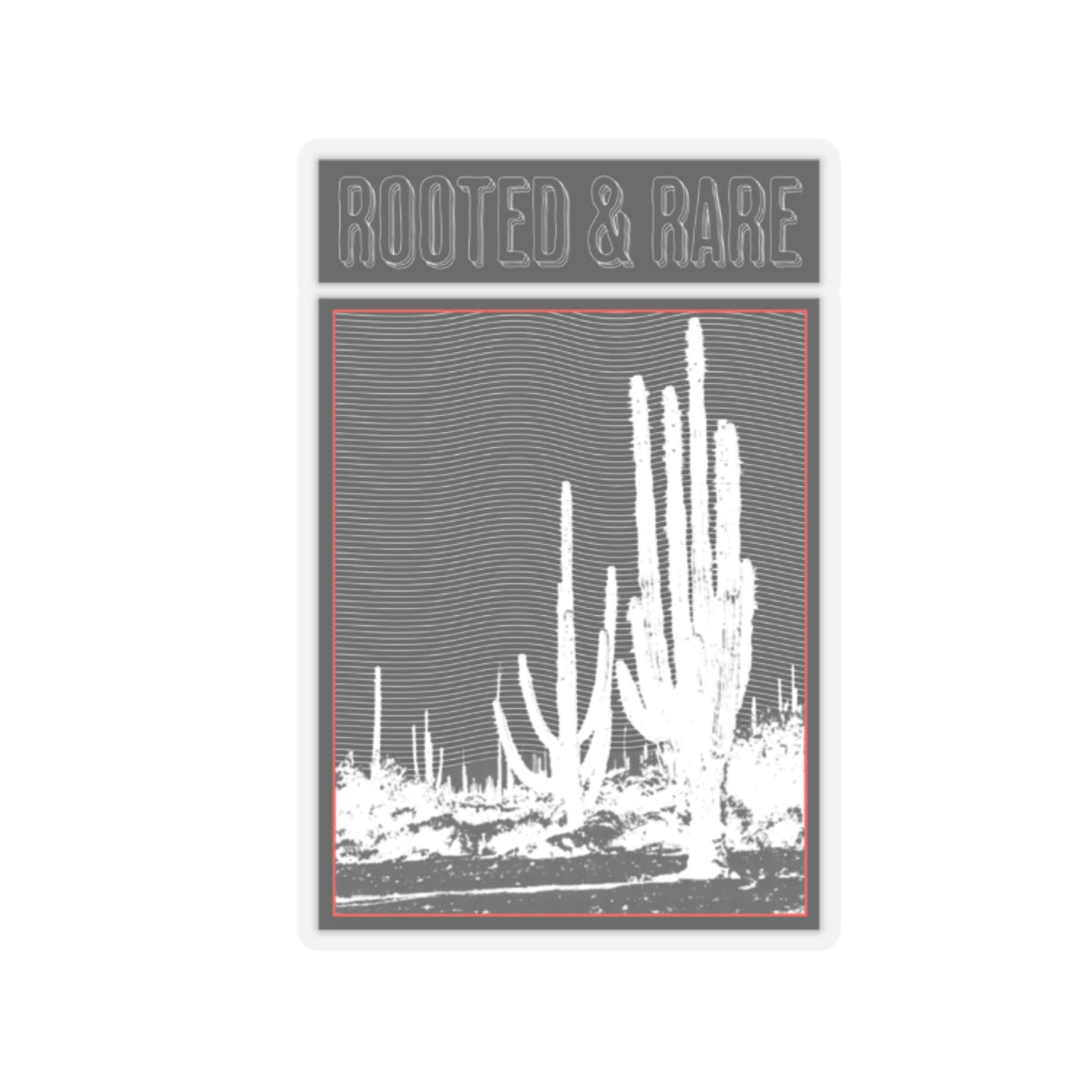 Rooted & Rare Cactus Graphic Sticker